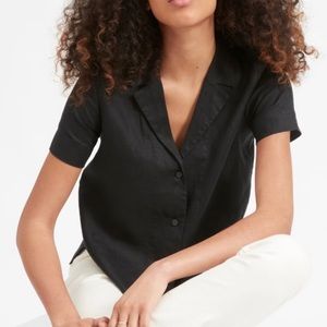 Everlane short sleeve linen notch shirt
